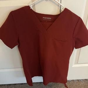 Mandala Rust Scrub Set- small top- small petite jogger  bottom